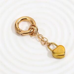 NEW Gold Heart Lock Chain Bag Charm/ Keychain